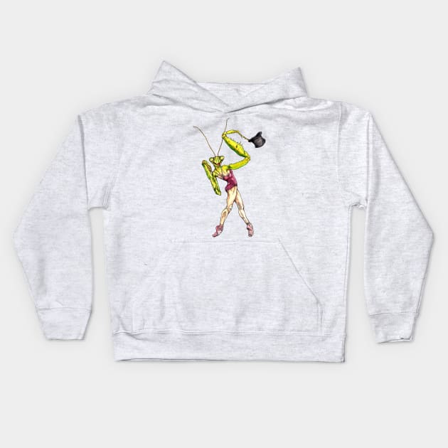 Prancing Mantis Kids Hoodie by BananazGorilla